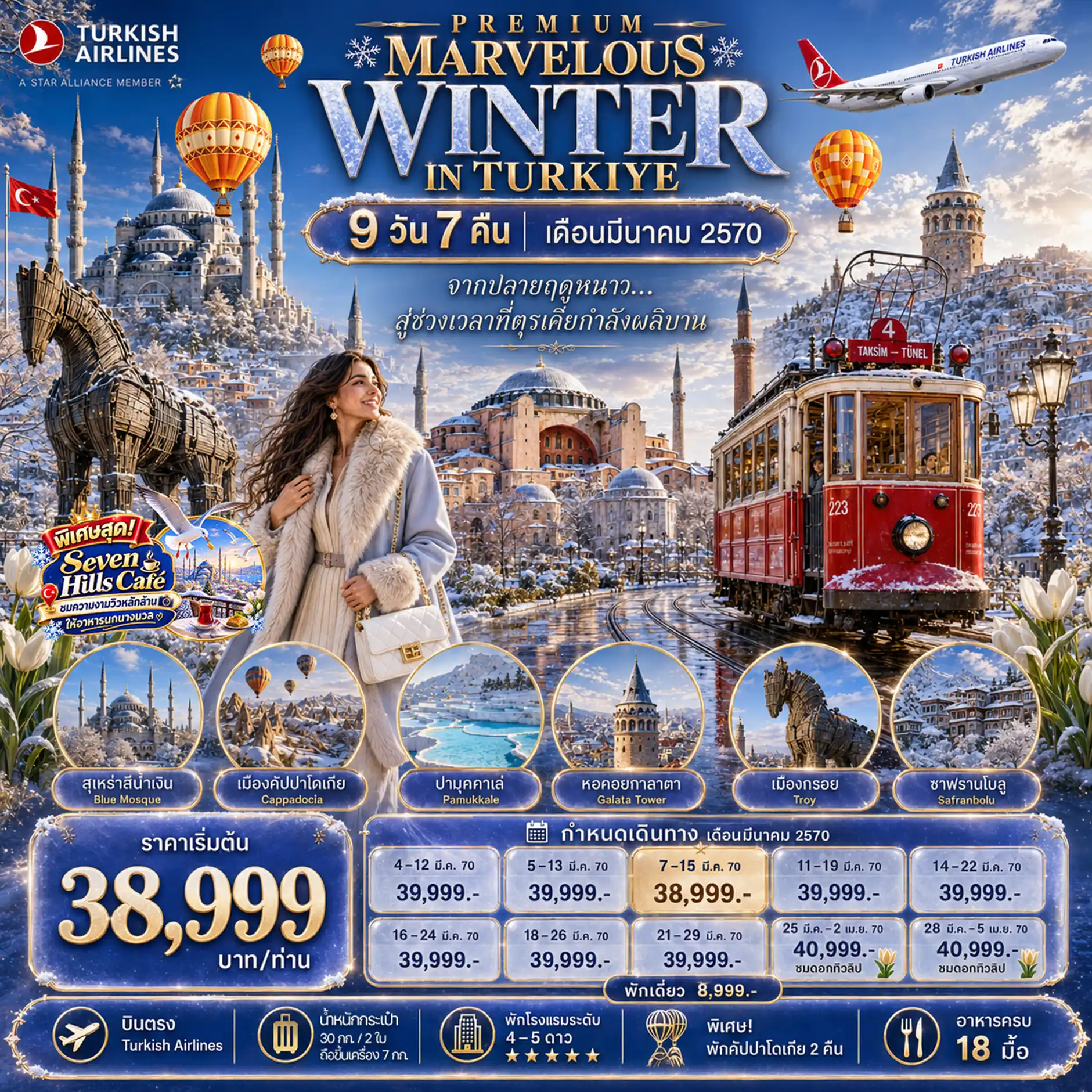 ทัวร์ตุรเคีย PREMIUM MARVELOUS WINTER IN TURKIYE  บินตรง  9วัน 7คืน (TK)